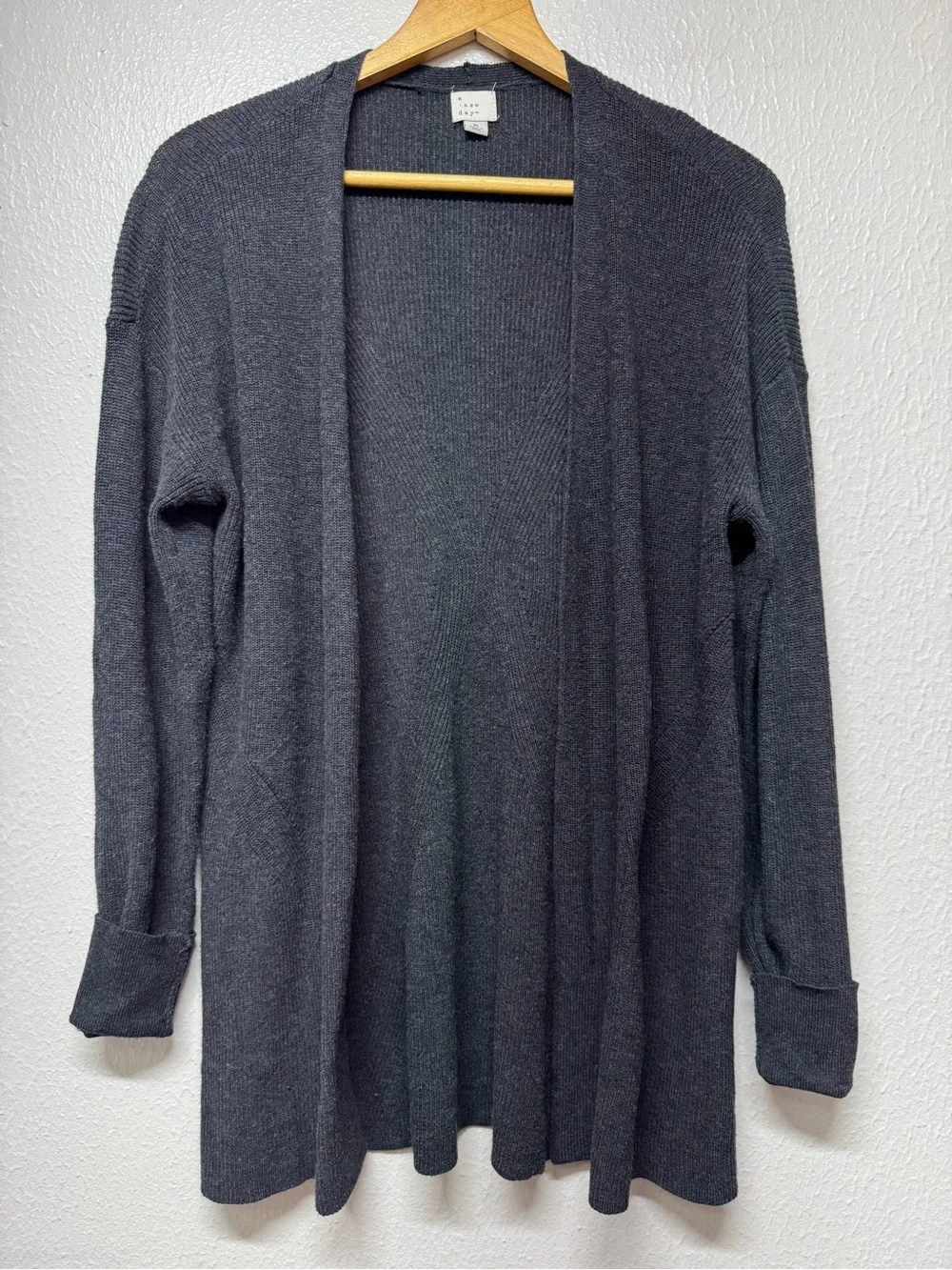a new day Charcoal Gray Open-Front Women's Cardigan